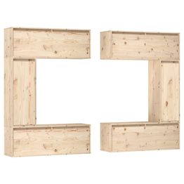 TV-tasot, 6 kpl, täysi mänty, eri värejä (13507)