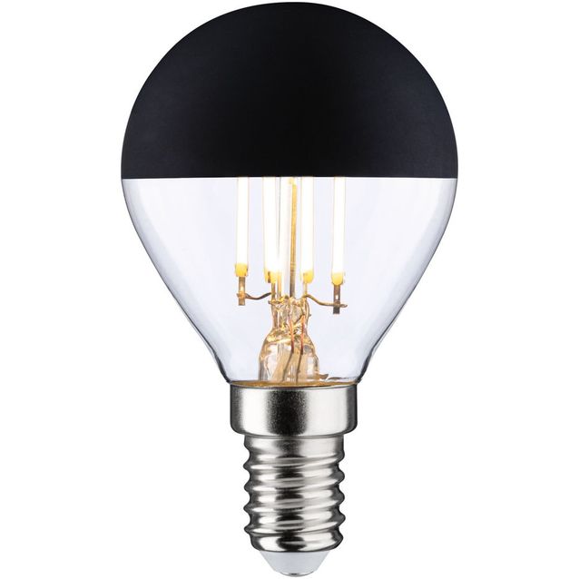 LED-pääpeililamppu Paulmann Modern Classic Edition Drop, 230V, E14, 470lm, 4.5W, 2700K, himmennettävä, mattamusta