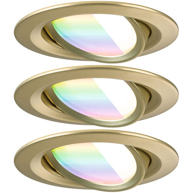 Upotettava LED-valaisin Paulmann Nova Coin, pyöreä, 84mm, 50, RGBW+, 3x6W, 3x500lm, 230V