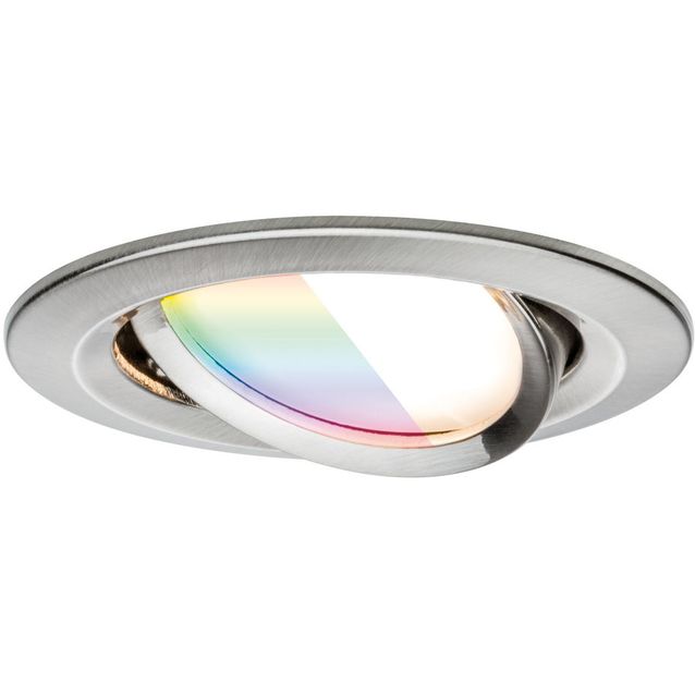 Upotettava LED-valaisin Paulmann Nova Coin, pyöreä, 84mm, 50, RGBW+, 6W, 500lm, 230V, alumiini