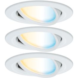 Upotettava LED-valaisin Paulmann Nova Coin, pyöreä, 84mm, 50°, säädettävä värilämpötila, 3x6W, 3x500lm, 230V, alumiini