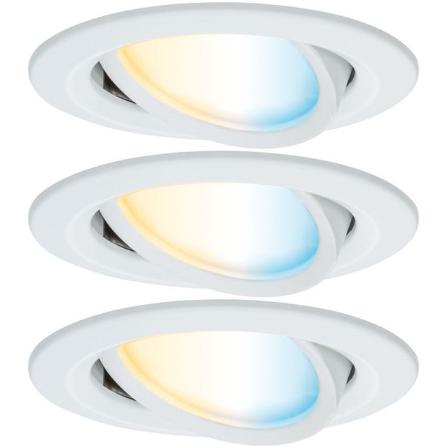 Upotettava LED-valaisin Paulmann Nova Coin, pyöreä, 84mm, 50, säädettävä värilämpötila, 3x6W, 3x500lm, 230V, alumiini