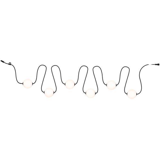 LED-valoketjusetti Paulmann Solar Taina, IP67, 3000K, 5.8m, 6x60lm, musta
