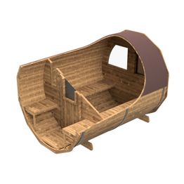 Tynnyrisauna SpaDealers vaakamalli Ø200x260cm lämpöpuu