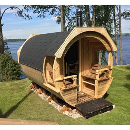 Tynnyrisauna Alex Delux ARCTIC FINLAND HOUSE Ø 2,3x3 m sis. kiuas ja hormi