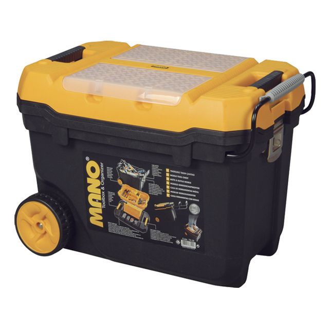 Työkaluarkku Mano TK-28 vedettävä metallilukoilla, 2 lokerikkoa