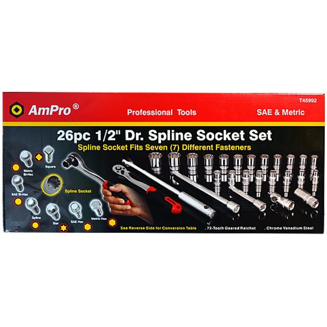 Työkalusarja AmPro 1/2'' 26-osainen Fits-all
