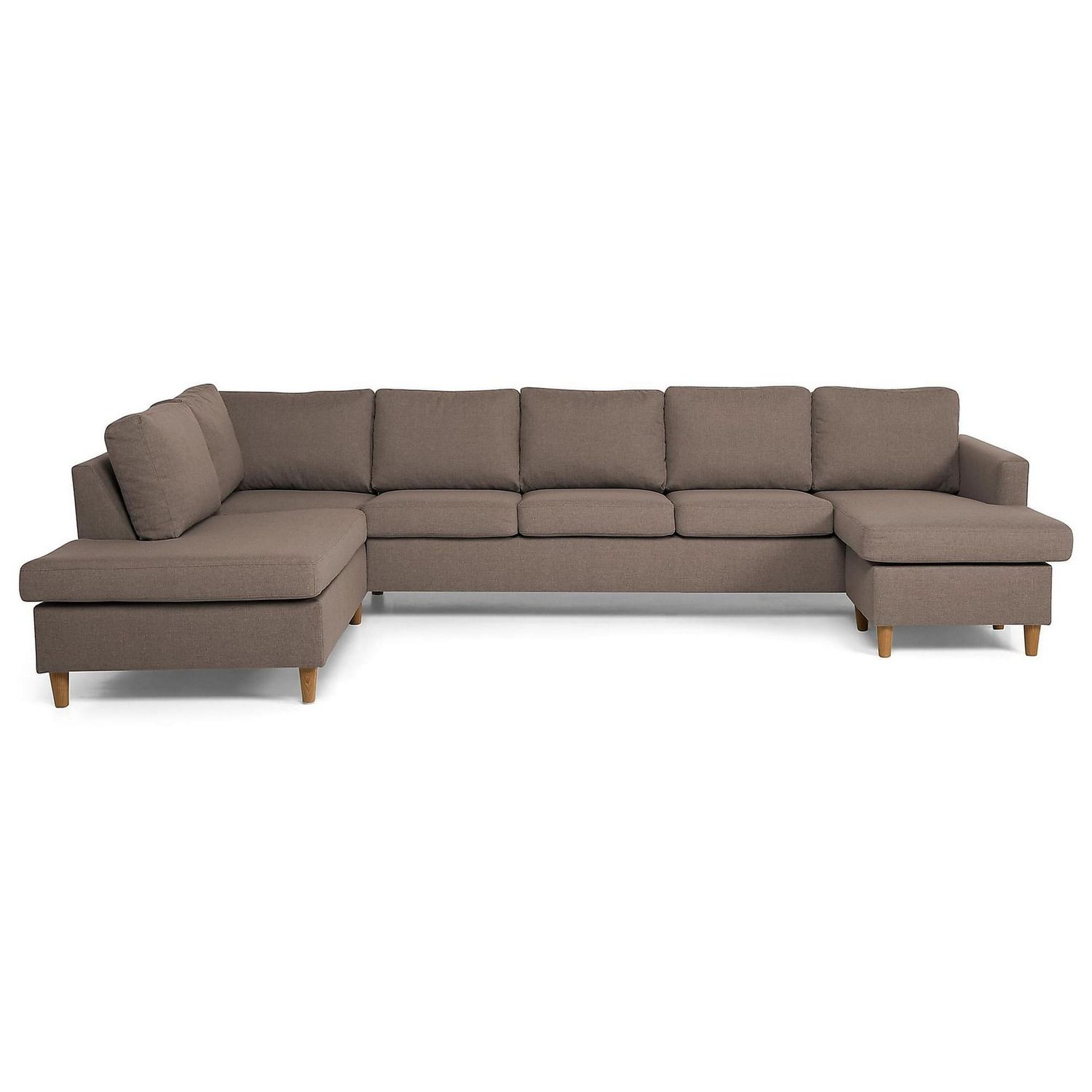 U-sohva Andrarum Zero Large Divaanilla Oikea beige/suorat tammijalat