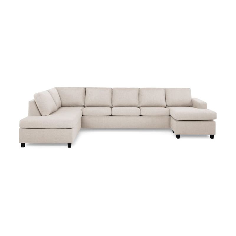 U-Sohva Scandinavian Choice Crazy XL Divaani oikea 6-istuttava beige/mustat jalat kulmikas