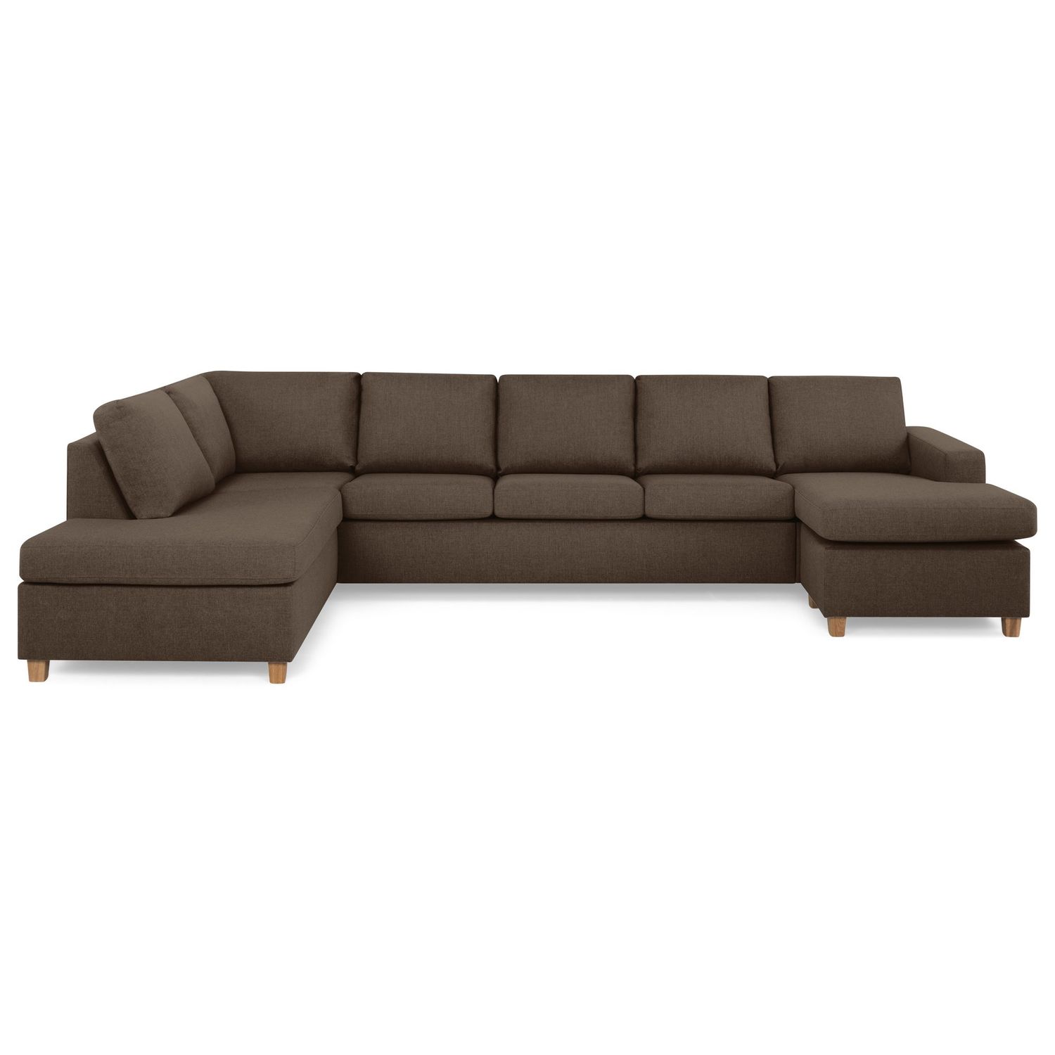 U-Sohva Scandinavian Choice Crazy XL Divaani oikea 6-istuttava ruskea/tammijalat kulmikas