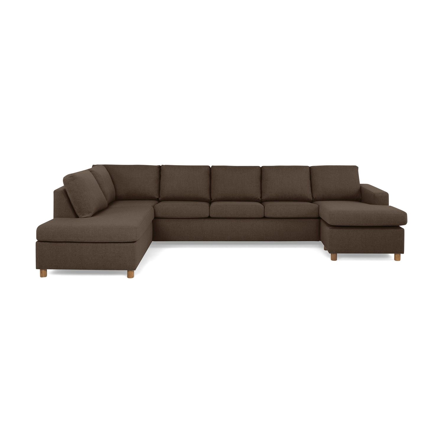 U-Sohva Scandinavian Choice Crazy XL Divaani oikea 6-istuttava ruskea/tammijalat pyöreä