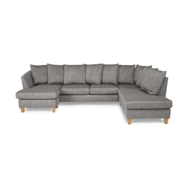 U-sohva Scandinavian Choice Wave Divaanilla Vasen Heittotyynyt Pestävä ruskea