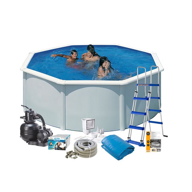 Uima-allaspaketti Swim & Fun Basic 120, pyöreä Ø350 cm valkoinen