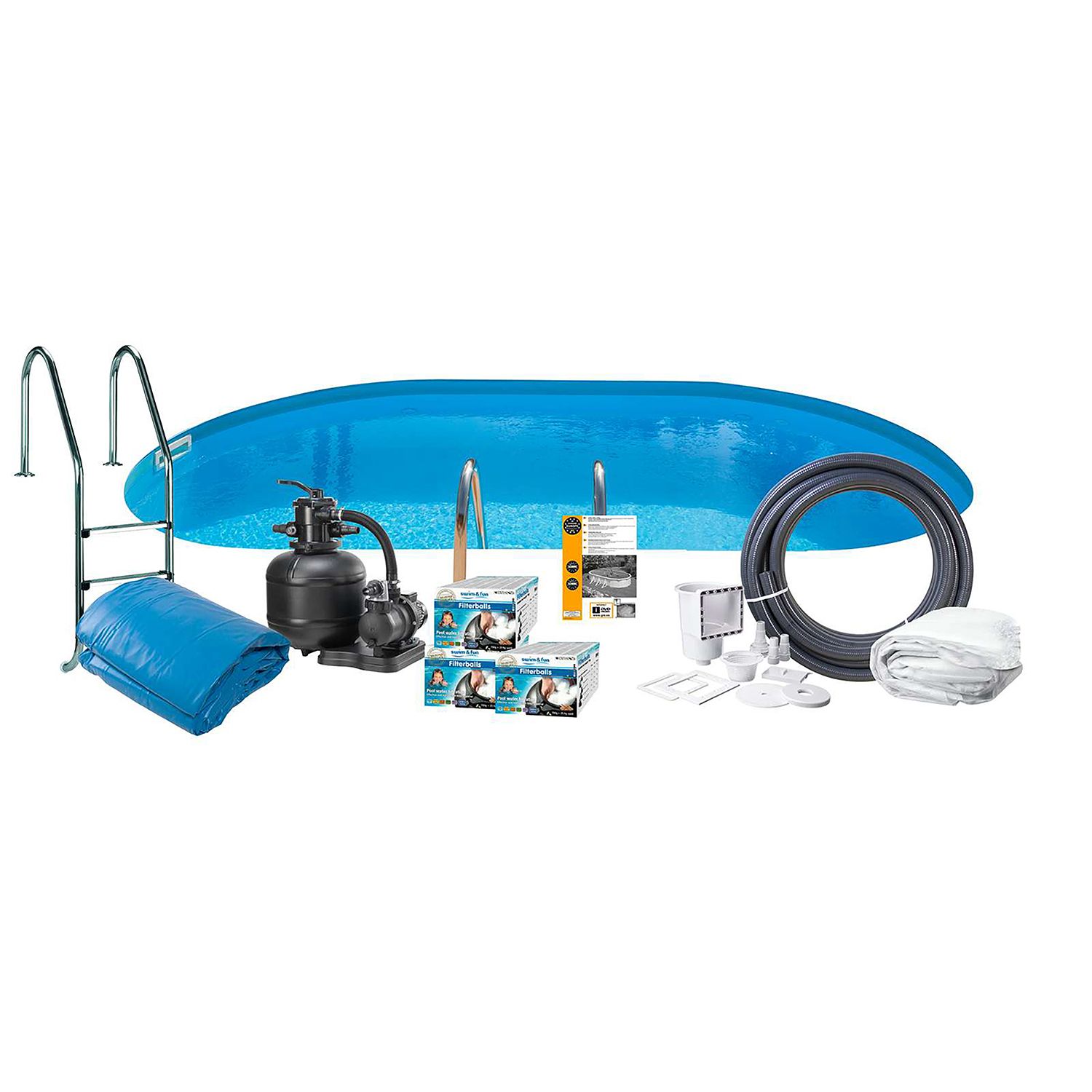 Uima-allaspaketti Swim & Fun Basic InGround 150 800 x 400 cm upotettava