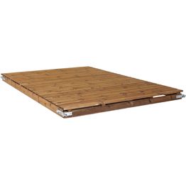 Leveä laituri Inora, 180x270cm, ruskea kestopuu