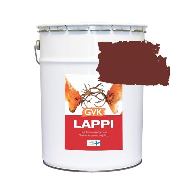 Ulkoöljymaali Lappi puolihimmeä 18 l vanhanajanpunainen