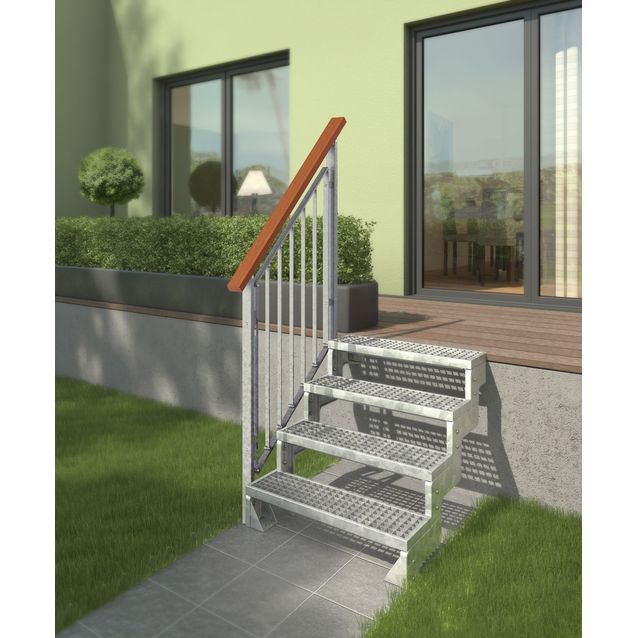 Ulkoportaat Dolle Gardentop Gallersteg, yhdellä Nordic-kaiteella, eri kokoja