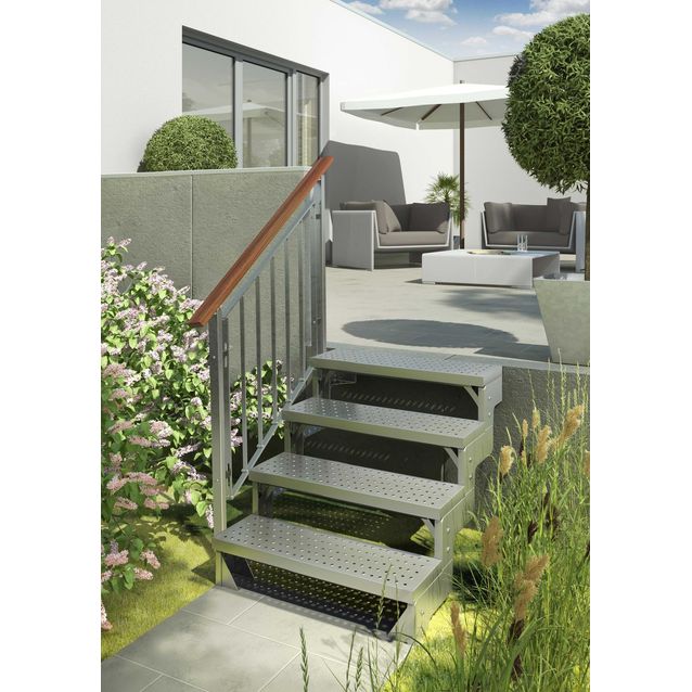 Ulkoportaat Dolle Gardentop, yhdellä kaiteella, eri kokoja