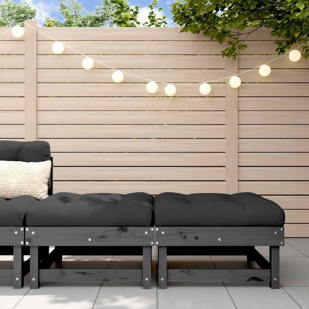 Ulkorahit tyynyillä, mäntyä, harmaa, 2 kpl