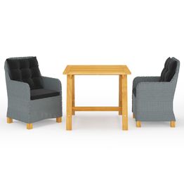 Ulkoruokailuryhmä tyynyillä, 3-osainen, eri värejä