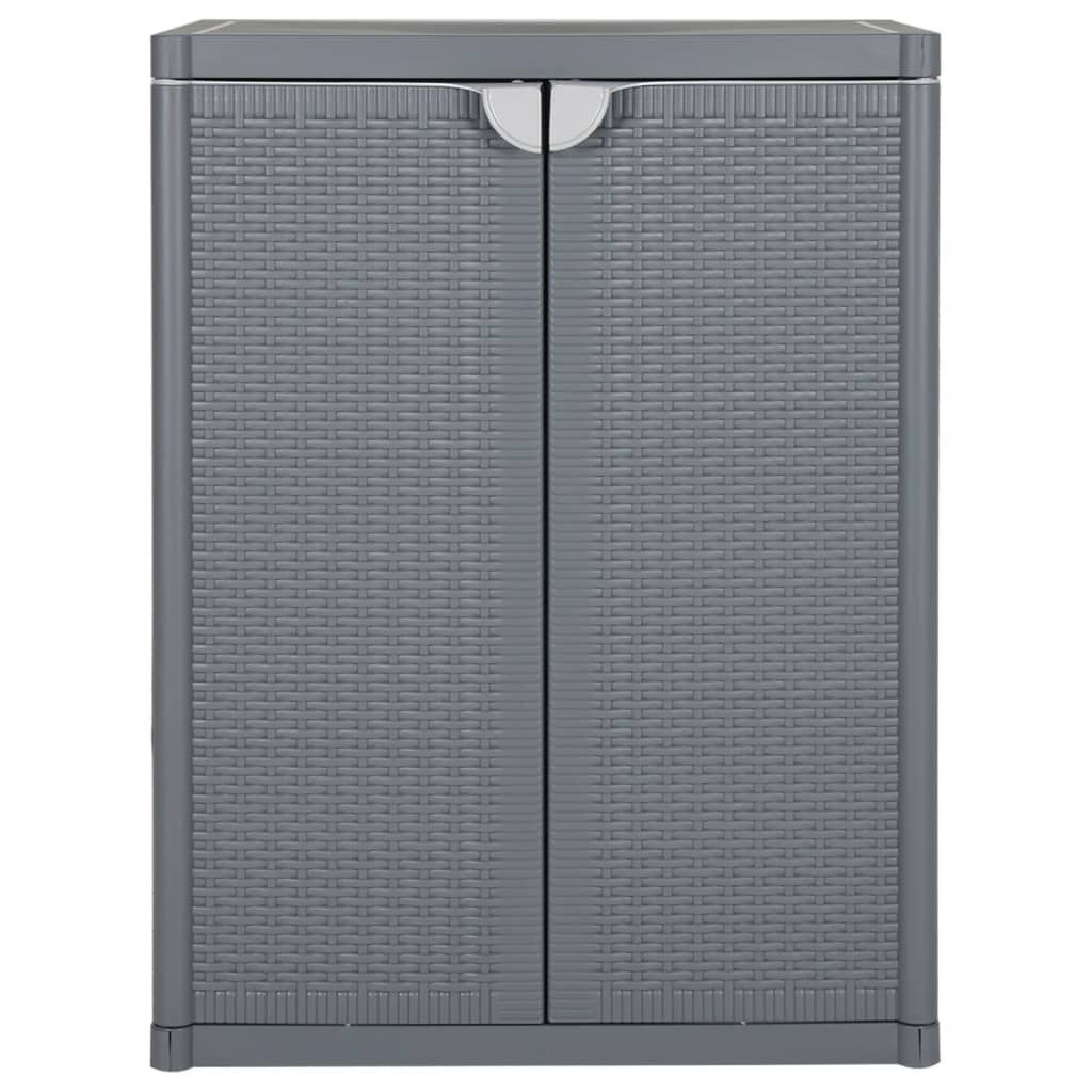 Ulkosäilytyskaappi harmaa 65x45x88 cm PP rottinki (64062)