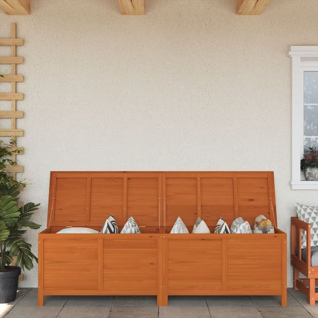 Ulkosäilytyslaatikko ruskea 198,5x50x56,5 cm, kuusi