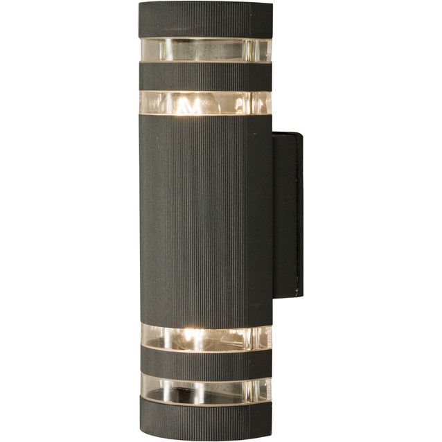 Ulkoseinävalaisin Aneta Ribb IP44 alas-ylösvalo tummanharmaa/kirkas