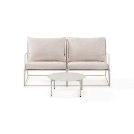 Ulkosohvaryhmä Usteryd, 2-istuttava sohva + sohvapöytä, beige (01486)