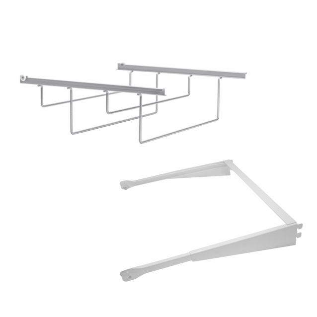 Ulosvedettävä korkokenkäteline Norscan Roller Wall System M80 valkoinen