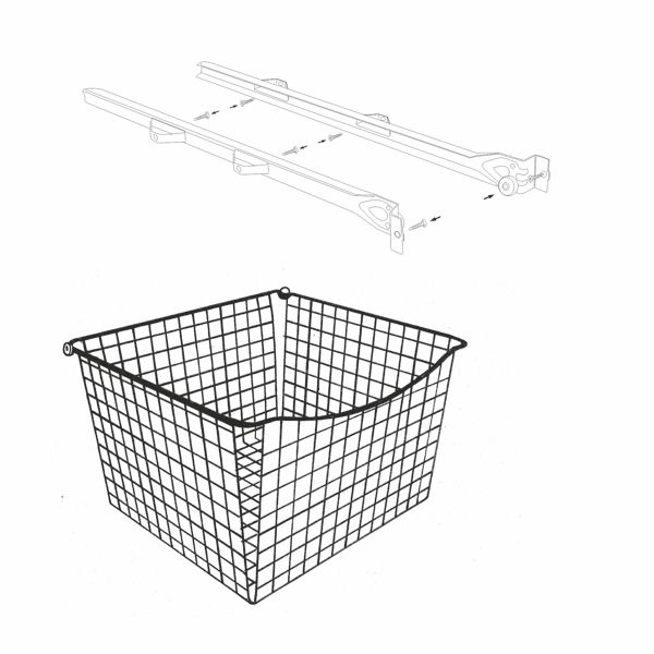 Ulosvedettävä lankakori Norscan Roller M40 500x330 mm valkoinen