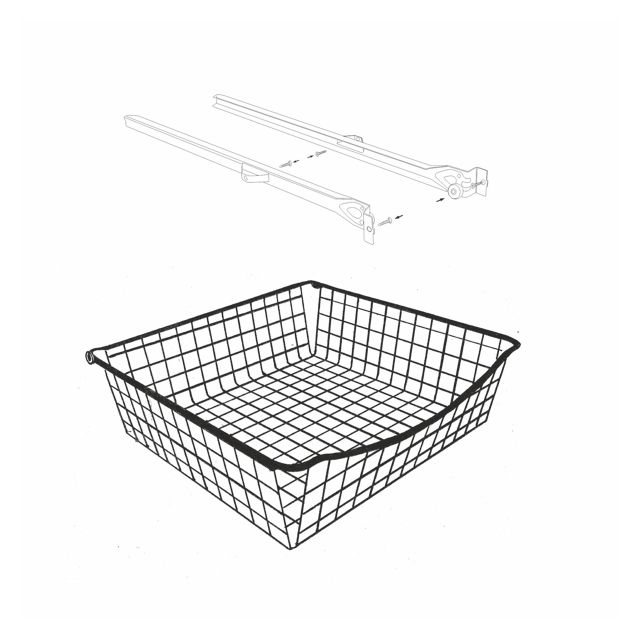 Ulosvedettävä lankakori Norscan Roller M50 400x150 mm valkoinen