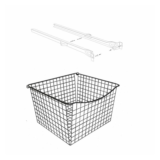 Ulosvedettävä lankakori Norscan Roller M50 400x330 mm harmaa