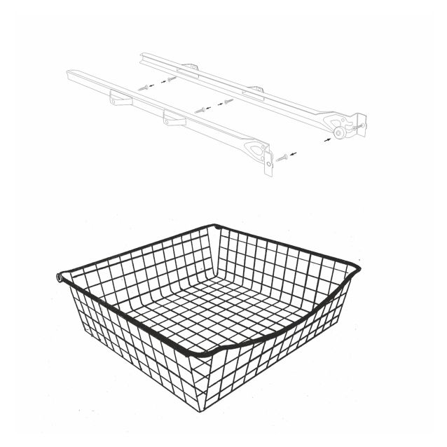 Ulosvedettävä lankakori Norscan Roller M50 500x150 mm valkoinen