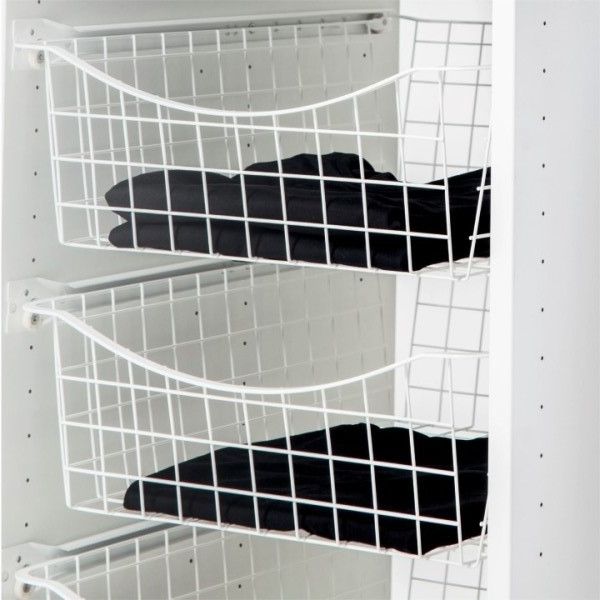 Ulosvedettävä lankakori Norscan Roller M50 500x150 mm valkoinen käytössä