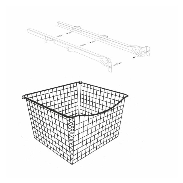 Ulosvedettävä lankakori Norscan Roller M50 500x330 mm valkoinen