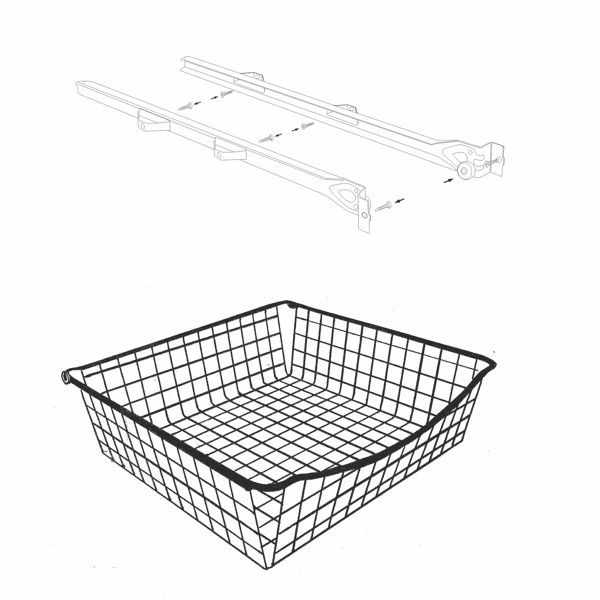 Ulosvedettävä lankakori Norscan Roller M60 500x150 mm valkoinen