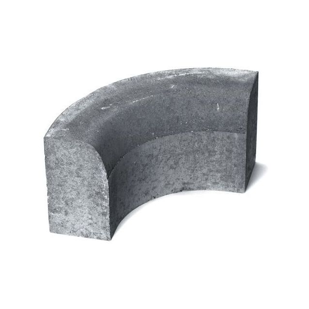 Upotettava reunakivi Rudus H11 kulma R250 kovera 493x170x300 mm sileä harmaa