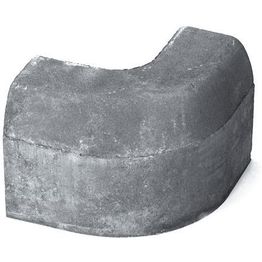 Upotettava reunakivi Rudus H12 kulma R250 kupera 702x170x300 mm sileä harmaa