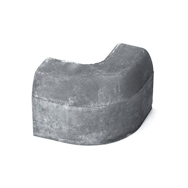 Upotettava reunakivi Rudus H12 kulma R250 kupera 702x170x300 mm sileä harmaa