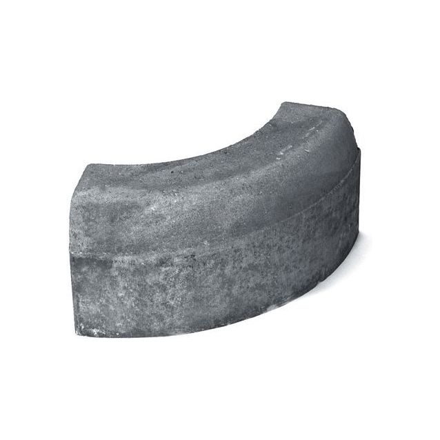 Upotettava reunakivi Rudus H8 kaarre R500 kupera 780x170x300 mm sileä harmaa