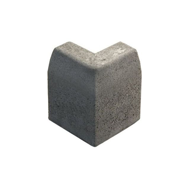 Upotettava reunakivi Rudus J12 kulma 90° kupera 500x110x300 mm sileä harmaa