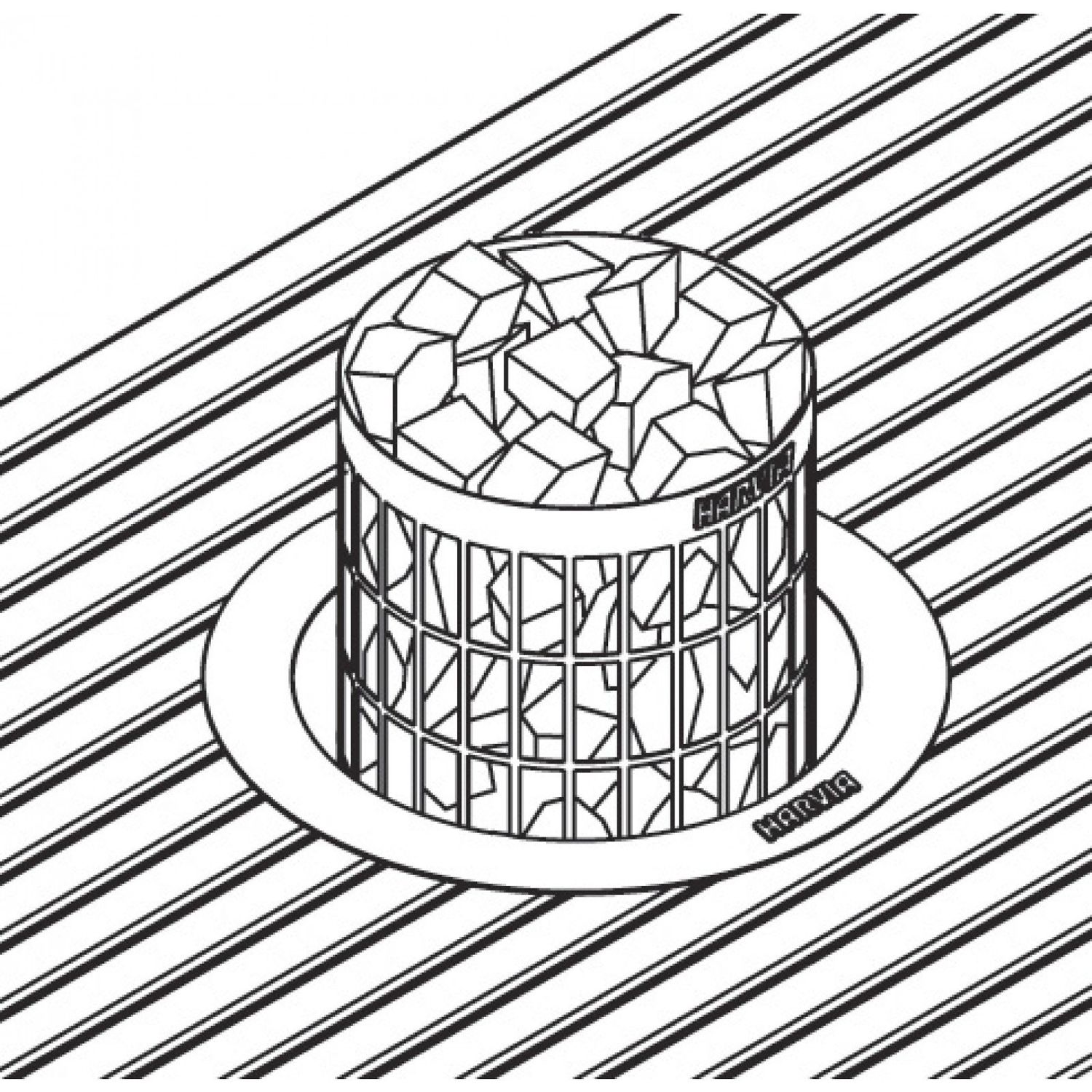 Upotuskaulus Harvia Cilindro -kiukaille ruostumaton teräs piirroskuvassa