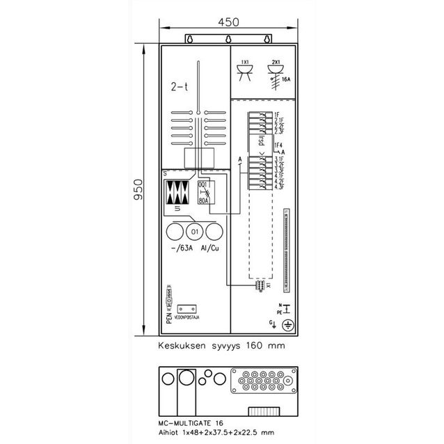 Mittauskeskus Collie 2T+PR+Y 2T IP34