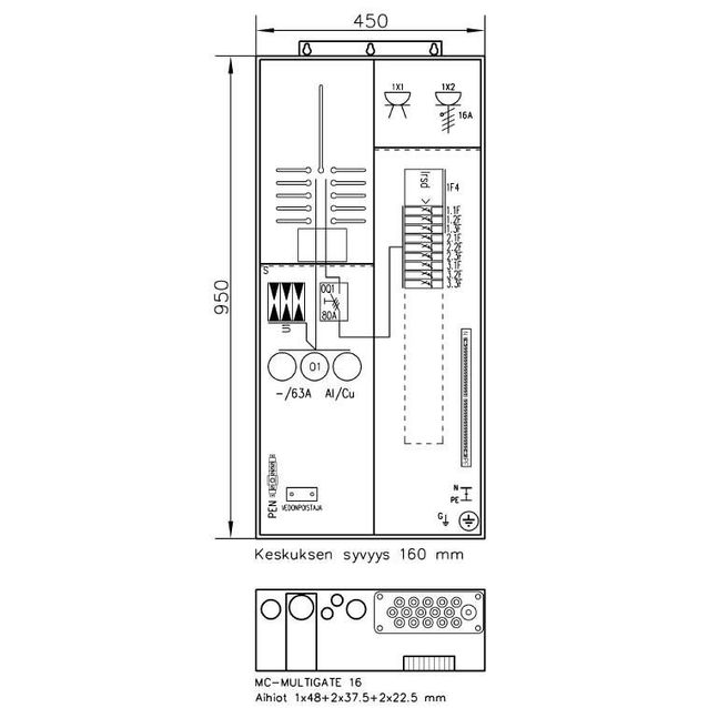Mittauskeskus Collie 1T+PR+Y 1T IP34