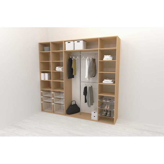 Walk-in closet 260 cm Mirror Line 2100/2400x2600x510 mm tammi