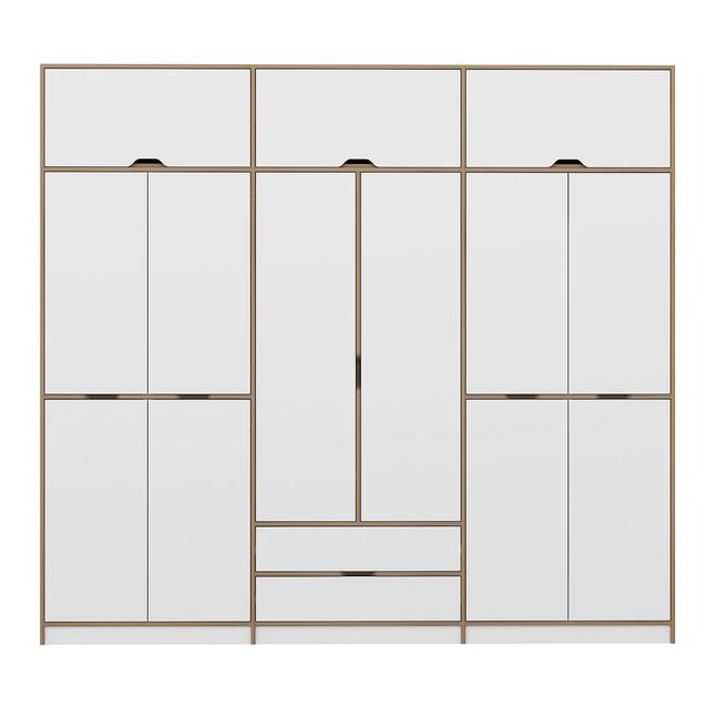 Vaatekaappi Linento Furniture Elina 8914, valkoinen/puunväri