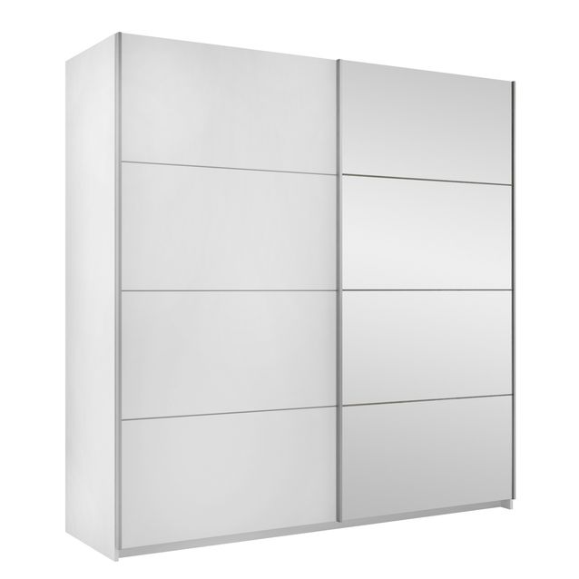 Vaatekaappi przesuwna z lustrem ATALIO 200, valkoinen (8747)