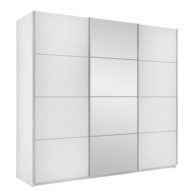 Vaatekaappi przesuwna z lustrem ATALIO 250, valkoinen (8754)