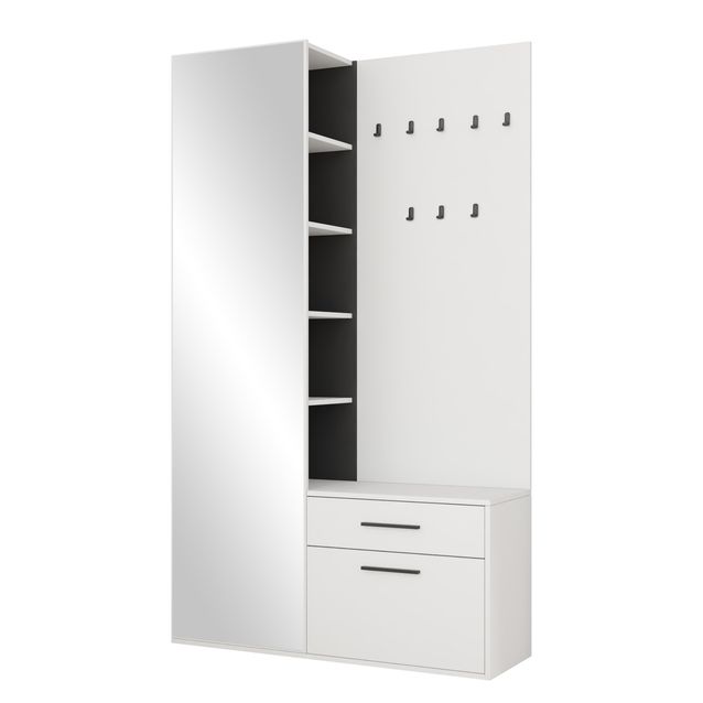 Vaatekaappi TAKORI, valkoinen/musta (8311)