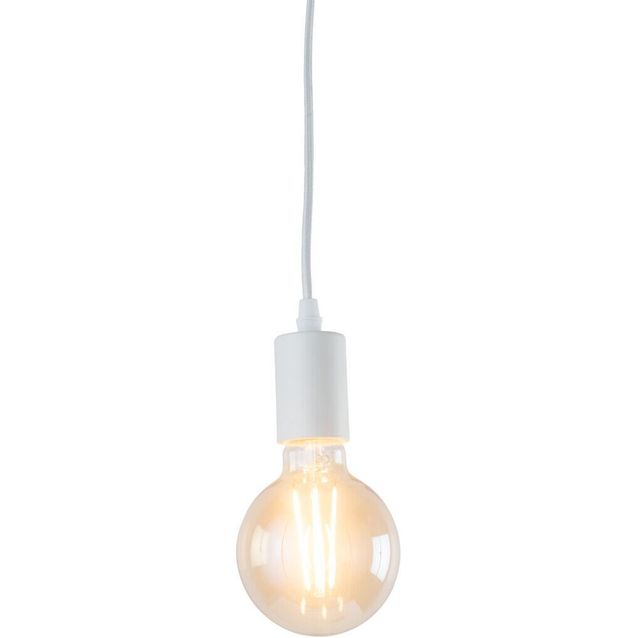 Valaisinripustusjohto Airam Leon, tekstiili, E27, Ø45 x 90mm, johto 2m, valkoinen